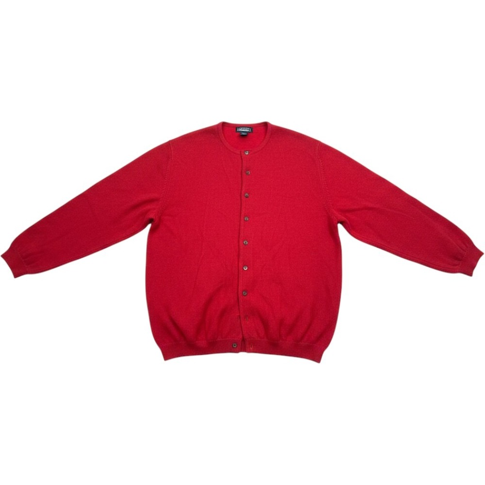 Lands End Red 100% Cashmere Cardigan and Short Sleeve Sweater Set XL 18-20